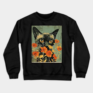 Tonkinese Cat Flowers Photo Art Funny Cat Lover Gift Idea Crewneck Sweatshirt